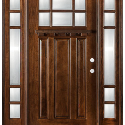Door Destination Huntington 80'' Paneled Wood Front Entry Doors